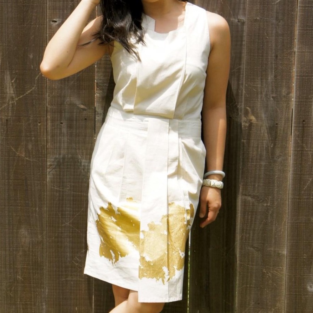Small Cream Dress with Gold Details